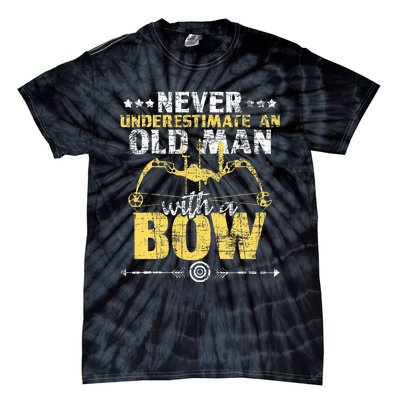 Never Underestimate An Old Man With A Bow Archery Archer Tie-Dye T-Shirt