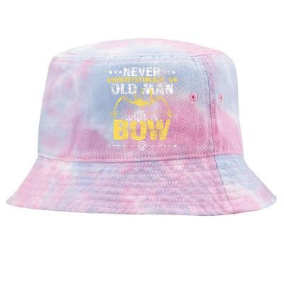 Never Underestimate An Old Man With A Bow Archery Archer Tie-Dyed Bucket Hat