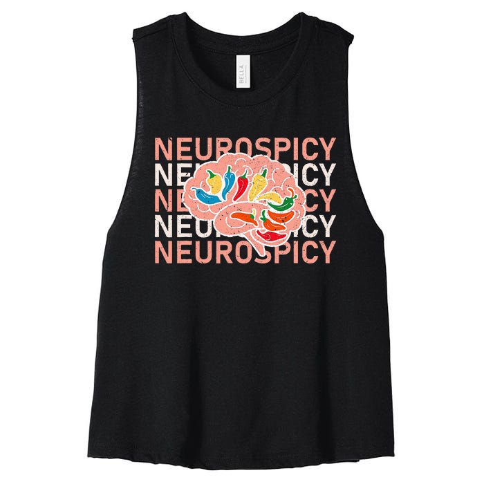 Neurospicy Universe Adhd Autism Awareness And Acceptance Women's Racerback Cropped Tank