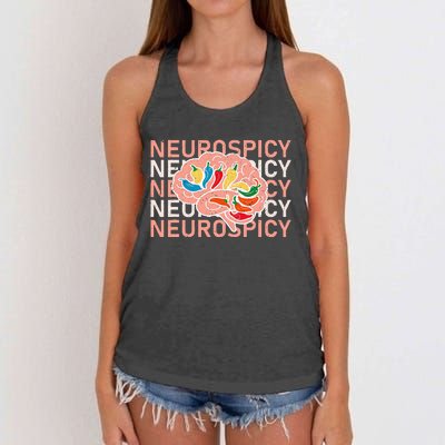 Neurospicy Universe Adhd Autism Awareness And Acceptance Women's Knotted Racerback Tank