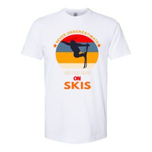 Never Underestimate An Old On Skis Funny Skier Gift Softstyle CVC T-Shirt