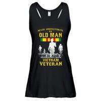 Never Underestimate An OLD MAN Vietnam Veteran Gift Ladies Essential Flowy Tank