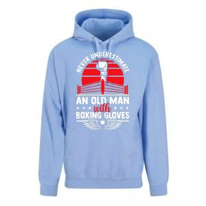 Never Underestimate An Old Man With Boxing Gloves Boxing Fan Unisex Surf Hoodie