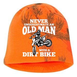 Never Underestimate an Old Man with a Dirt Bike Funny Gifts Kati - Camo Knit Beanie