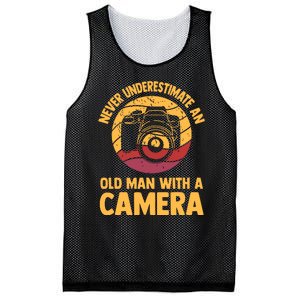 Never Underestimate An Old Man With A Camera Photography Mesh Reversible Basketball Jersey Tank