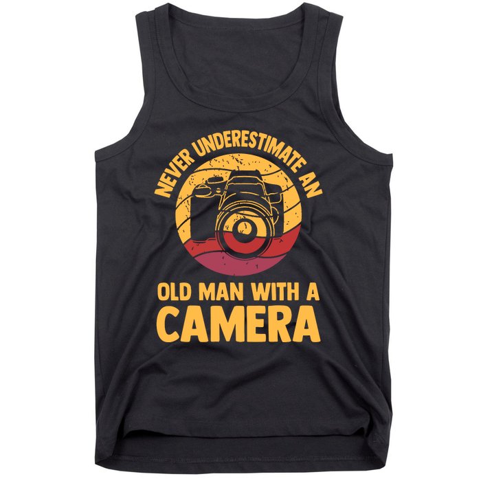 Never Underestimate An Old Man With A Camera Photography Tank Top