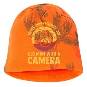 Never Underestimate An Old Man With A Camera Photography Kati - Camo Knit Beanie