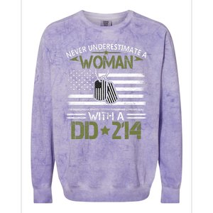 Never Underestimate An Old Man Who Has A DD214 Alumni Colorblast Crewneck Sweatshirt