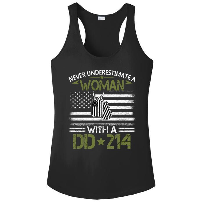 Never Underestimate An Old Man Who Has A DD214 Alumni Ladies PosiCharge Competitor Racerback Tank