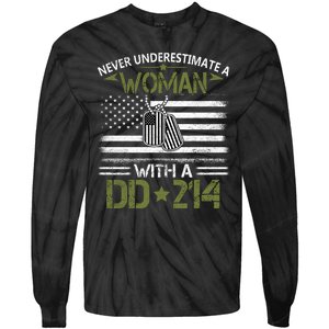 Never Underestimate An Old Man Who Has A DD214 Alumni Tie-Dye Long Sleeve Shirt