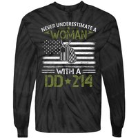 Never Underestimate An Old Man Who Has A DD214 Alumni Tie-Dye Long Sleeve Shirt