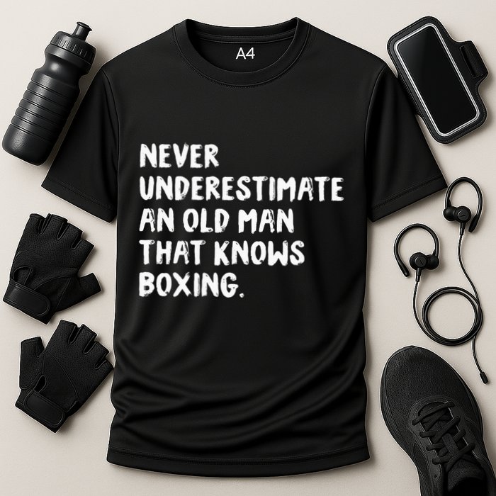 Never Underestimate An Old Man That Knows Boxing Cooling Performance Crew T-Shirt