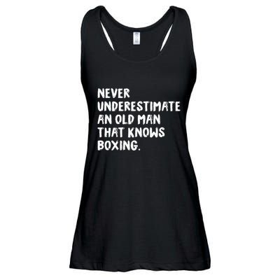 Never Underestimate An Old Man That Knows Boxing Ladies Essential Flowy Tank