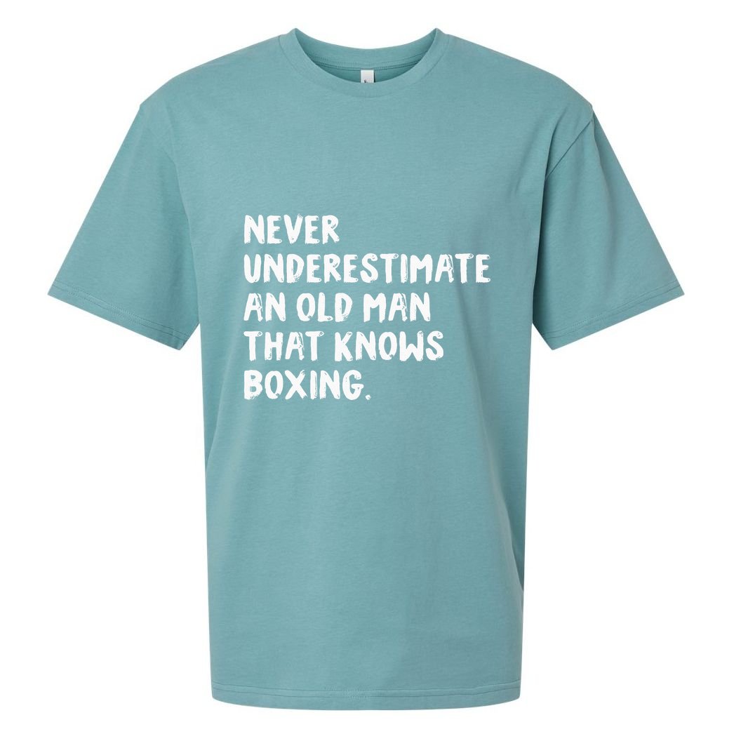 Never Underestimate An Old Man That Knows Boxing Sueded Cloud Jersey T-Shirt