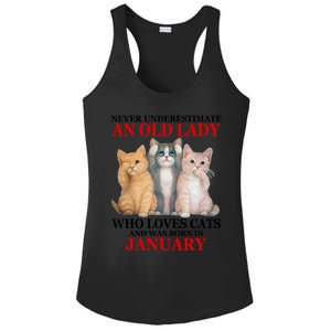 Never Underestimate An Old Lady Who Loves Cats January Ladies PosiCharge Competitor Racerback Tank