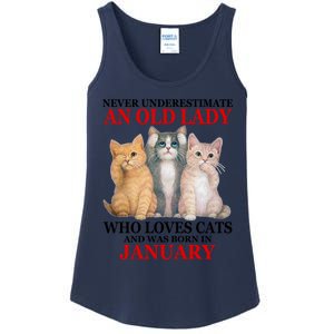 Never Underestimate An Old Lady Who Loves Cats January Ladies Essential Tank