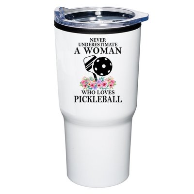 NEVER UNDERESTIMATE A WOMAN PICKLEBALL LQT Tumbler