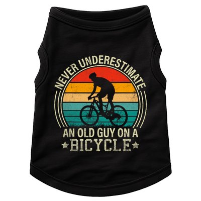 Never Underestimate An Old Guy On A Bicycle Funny Cycling Doggie Tank