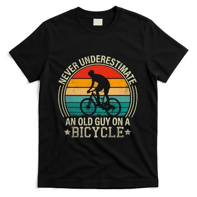 Never Underestimate An Old Guy On A Bicycle Funny Cycling T-Shirt