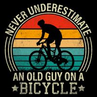 Never Underestimate An Old Guy On A Bicycle Funny Cycling Magnet