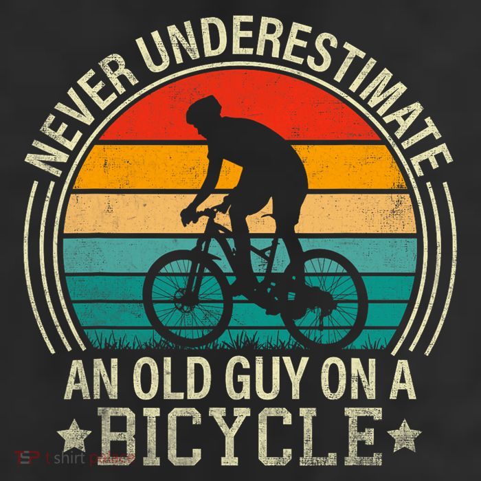 Never Underestimate An Old Guy On A Bicycle Funny Cycling 25L Jumbo Tote