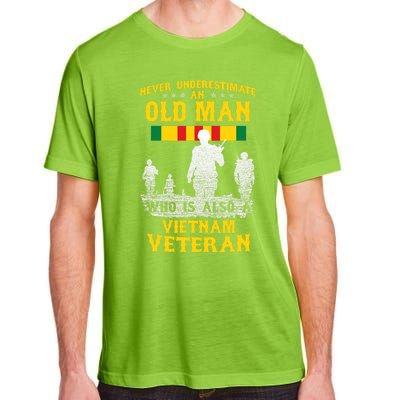 Never Underestimate An Old Man Vietnam Veteran Gift Adult ChromaSoft Performance T-Shirt