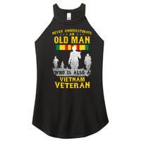 Never Underestimate An Old Man Vietnam Veteran Gift Women’s Perfect Tri Rocker Tank