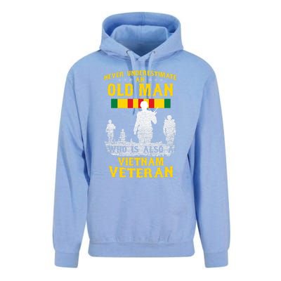 Never Underestimate An Old Man Vietnam Veteran Gift Unisex Surf Hoodie