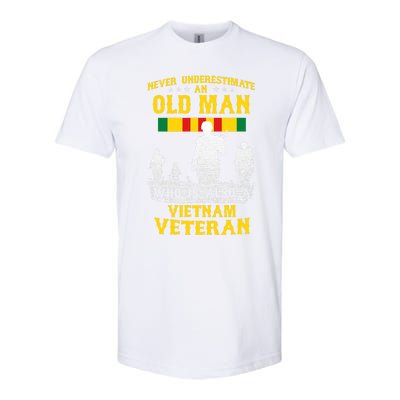 Never Underestimate An Old Man Vietnam Veteran Gift Softstyle CVC T-Shirt