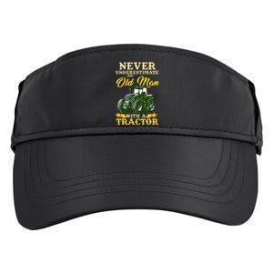 Never Underestimate An Old Man With A Tractor Adult Drive Performance Visor