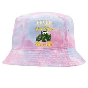 Never Underestimate An Old Man With A Tractor Tie-Dyed Bucket Hat