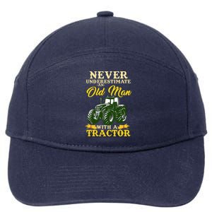 Never Underestimate An Old Man With A Tractor 7-Panel Snapback Hat