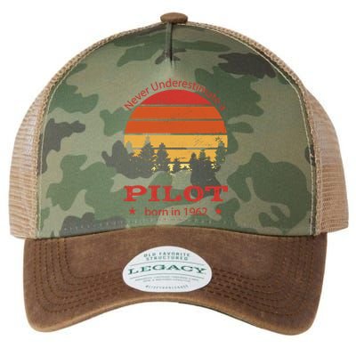 Never Underestimate A Pilot Born In 1962 Legacy Tie Dye Trucker Hat