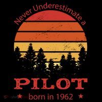Never Underestimate A Pilot Born In 1962 Drawstring Bag