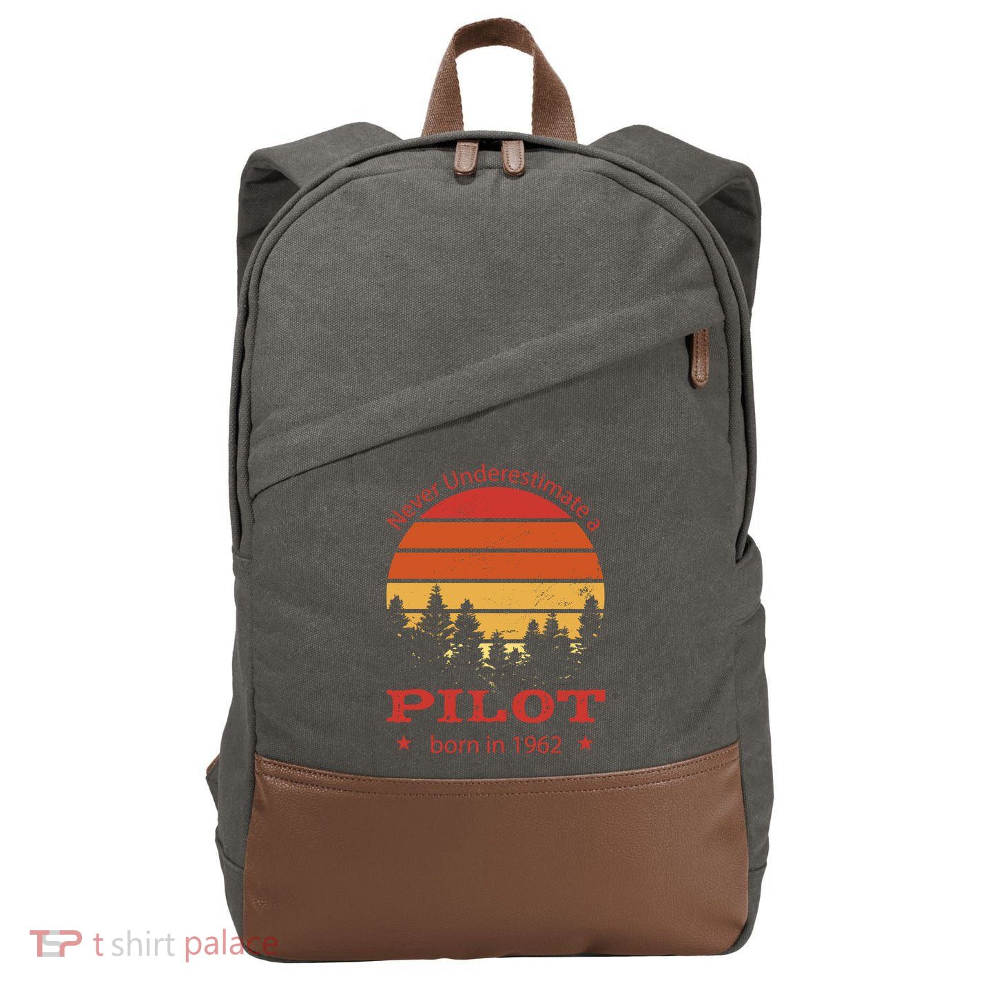 Never Underestimate A Pilot Born In 1962 Cotton Canvas Backpack