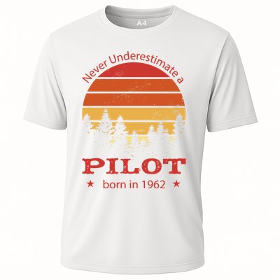 Never Underestimate A Pilot Born In 1962 Performance Shirt