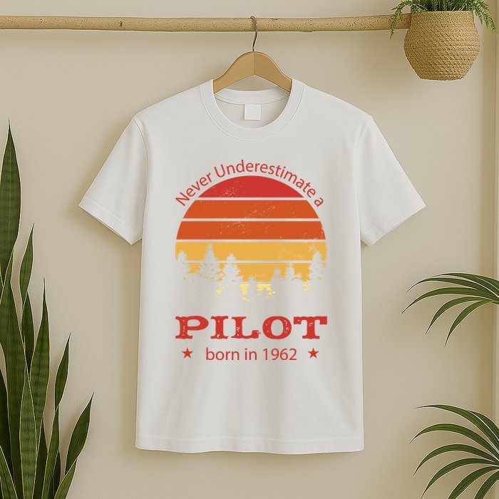Never Underestimate A Pilot Born In 1962 T-Shirt