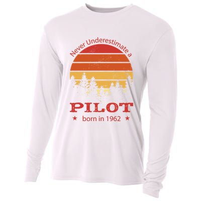 Never Underestimate A Pilot Born In 1962 Cooling Performance Long Sleeve Crew