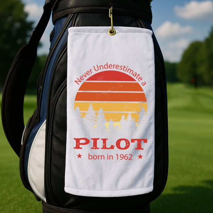 Never Underestimate A Pilot Born In 1962 Golf Towel