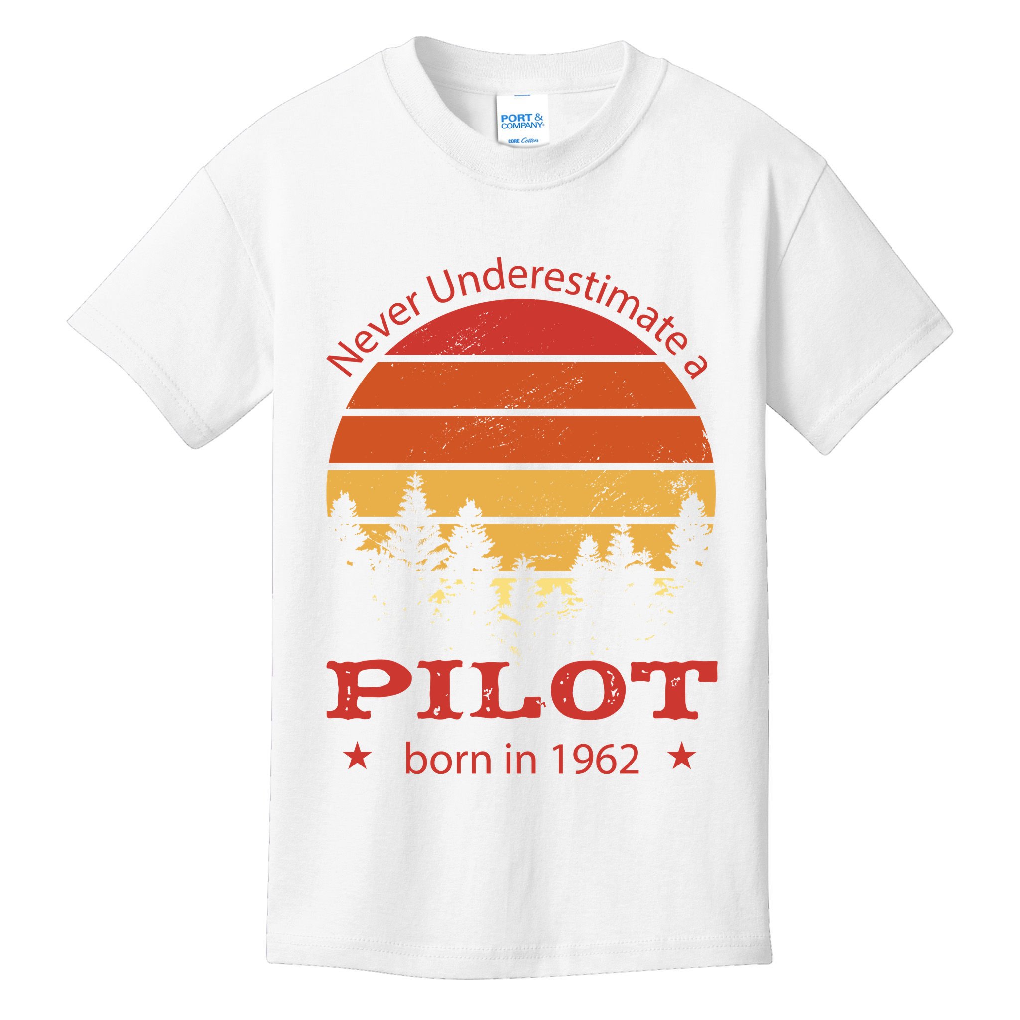 Never Underestimate A Pilot Born In 1962 Kids T-Shirt