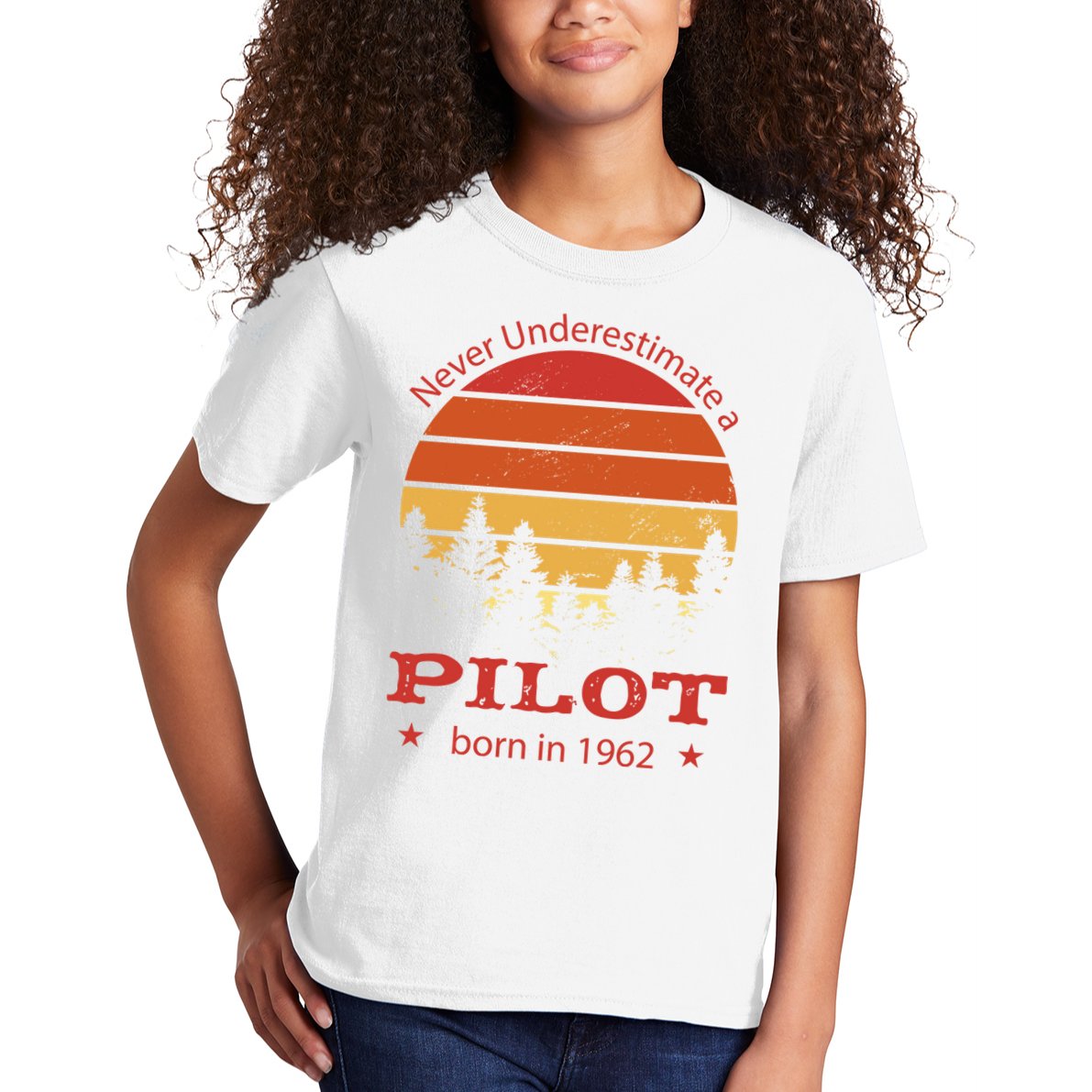 Never Underestimate A Pilot Born In 1962 Kids T-Shirt