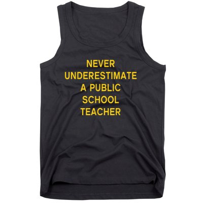 Never Underestimate A Public School Teacher Motivational Tim Walz Tank Top