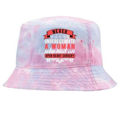 Never Underestimate A Who Had A Open Heart Surgery Great Gift Tie-Dyed Bucket Hat