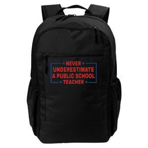 Never Underestimate A Public School Teacher Tim Walz Waltz Coach Quote Daily Commute Backpack