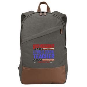 Never Underestimate A Public School Teacher Harris Waltz Cotton Canvas Backpack