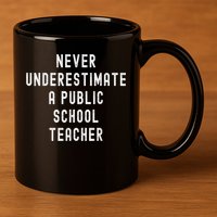 Never Underestimate A Public School Teacher Motivational 11oz C Handle Ceramic Mug