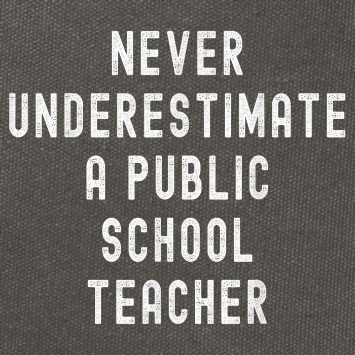 Never Underestimate A Public School Teacher Motivational Cotton Canvas Backpack