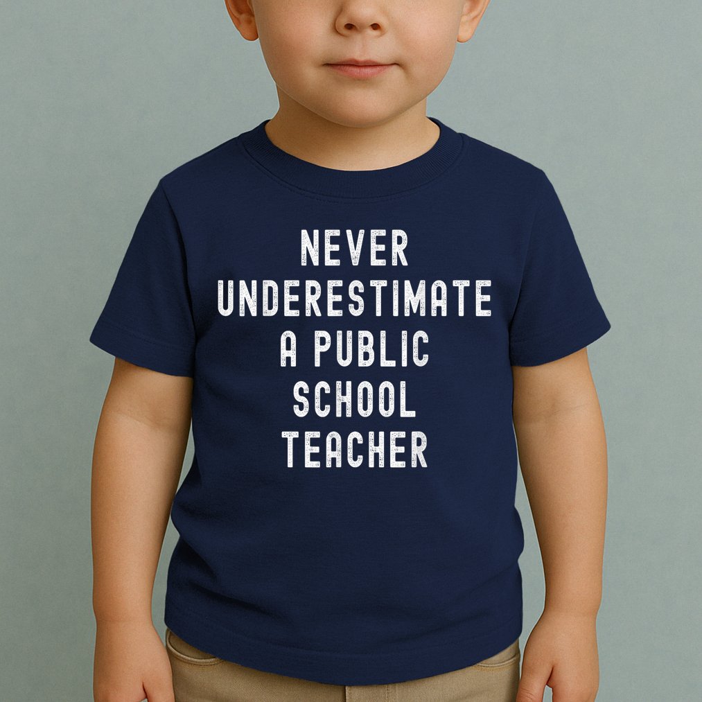 Never Underestimate A Public School Teacher Motivational Toddler T-Shirt