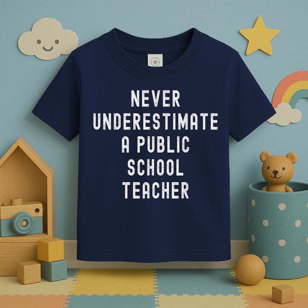 Never Underestimate A Public School Teacher Motivational Toddler T-Shirt