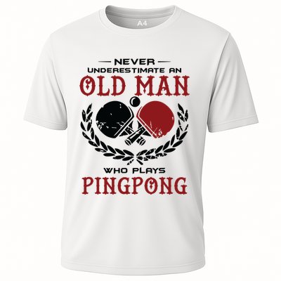 Never Underestimate An Old Man Who Plays Ping Pong Performance Shirt